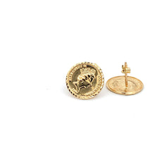 Load image into Gallery viewer, 18K Yellow Gold Stud Earrings Round Circle - Rafant
