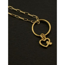 Load image into Gallery viewer, 18K Gold Necklace Chain 15.50 inches with Circle Heart Pendant 1.38 grams - Rafant
