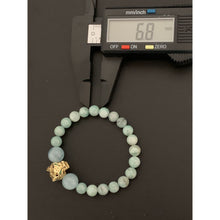 Load image into Gallery viewer, 18K Gold Bracelet Panther Natural Columbian Emerald  and Aquamarine Gemstones Size 6 inches - Rafant

