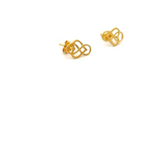 Load image into Gallery viewer, 18K Gold Earrings Heart Infinity Stud Post Earrings 1 gram Small - Rafant

