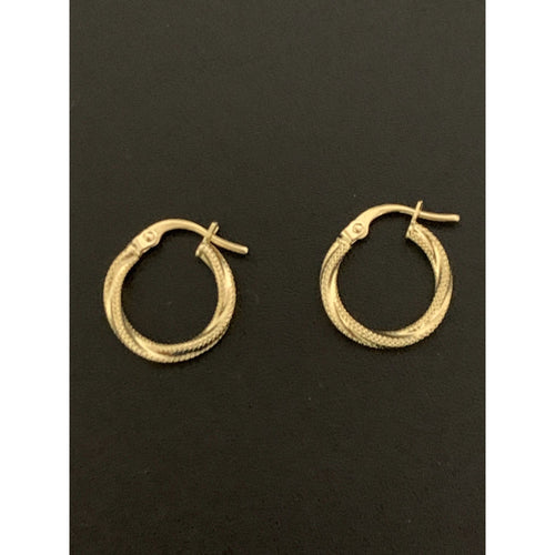 18K Gold Earrings Hoops Loops Earrings Small 0.88 grams - Rafant