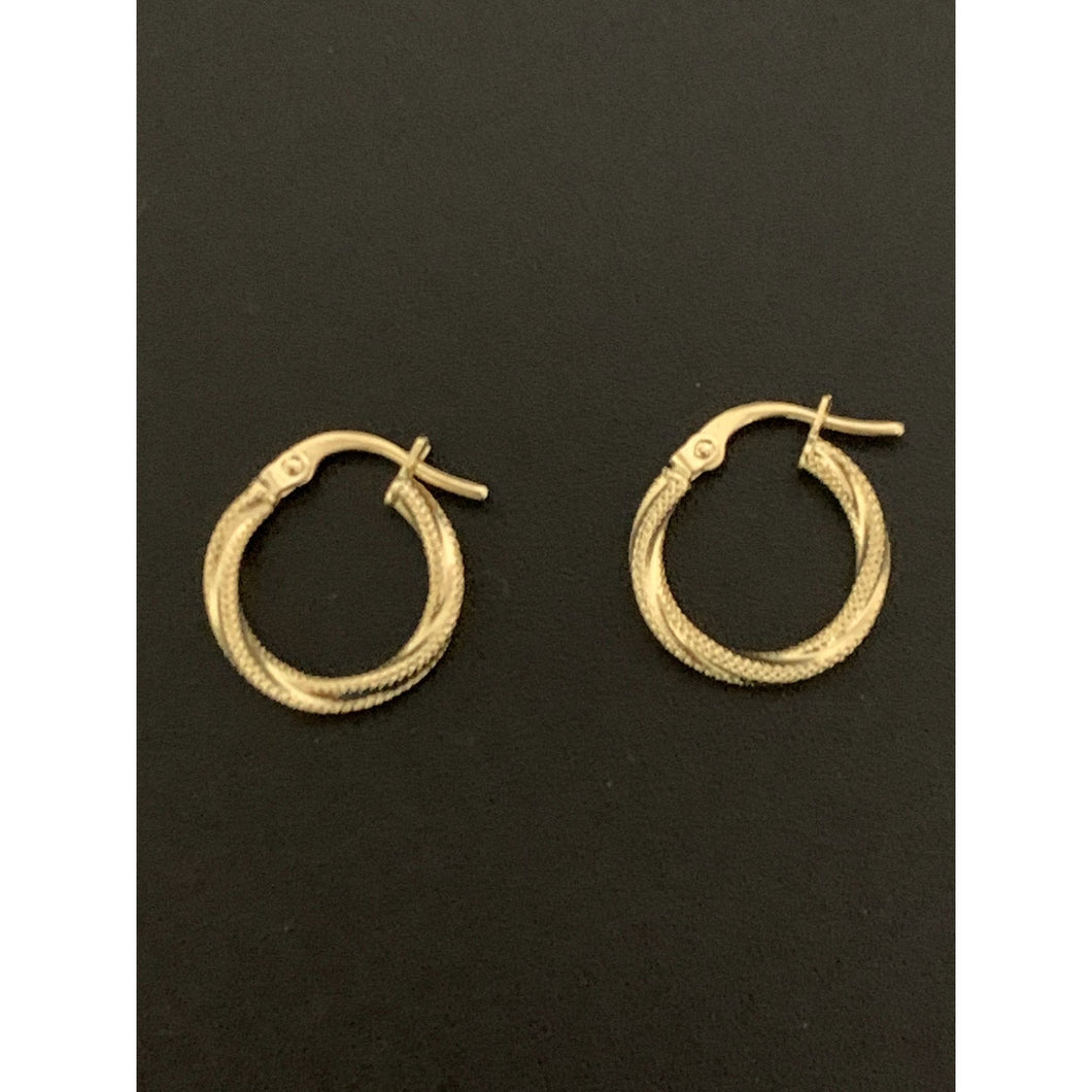 18K Gold Earrings Hoops Loops Earrings Small 0.88 grams - Rafant