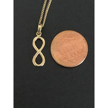 Load image into Gallery viewer, 18K Saudi Gold Necklace Curb Chain 17.75&quot; With Infinity Pendant - Rafant
