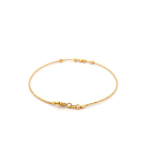 Load image into Gallery viewer, 18K Yellow Gold Bracelet Soft Bangle Beads Size 6.75 inches - Rafant
