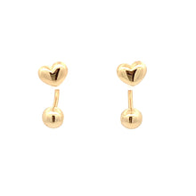 Load image into Gallery viewer, 18K Gold Earrings Ball Heart Small - Rafant
