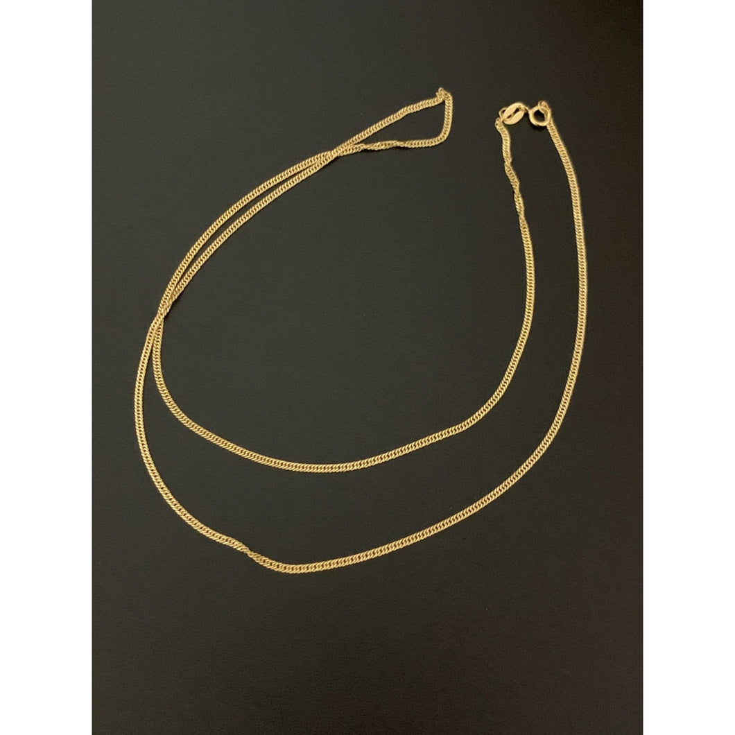 18K Gold Chain Necklace Saudi Real Gold Curb 22