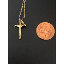 Load image into Gallery viewer, 18K Saudi Gold Necklace Rolo Chain 17.50" w/ Cross Pendant - Rafant
