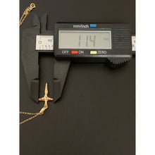 Load image into Gallery viewer, 18K Saudi Gold Necklace Rolo Chain 17.50" w/ Cross Pendant - Rafant
