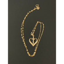 Load image into Gallery viewer, 18K Saudi Gold Necklace Chain 15.75&quot; w/ Heart Cross Pendant 1.41 grams - Rafant

