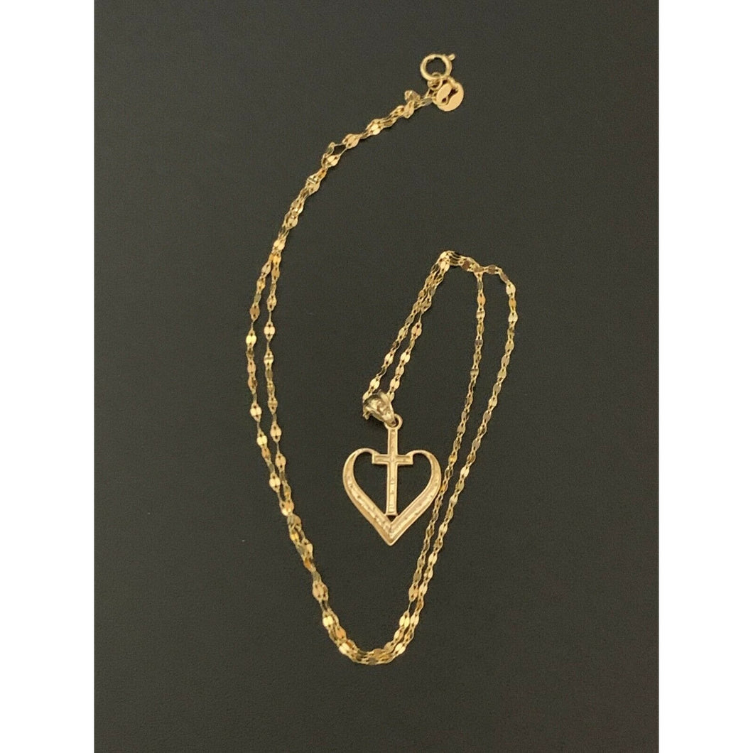 18K Saudi Gold Necklace Chain 15.75