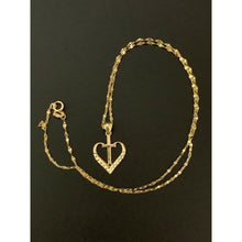 Load image into Gallery viewer, 18K Saudi Gold Necklace Chain 15.75&quot; w/ Heart Cross Pendant 1.41 grams - Rafant
