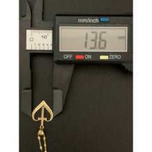 Load image into Gallery viewer, 18K Saudi Gold Necklace Chain 15.75&quot; w/ Heart Cross Pendant 1.41 grams - Rafant
