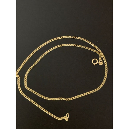 New Real 18K Saudi Gold Curb Chain 15.75