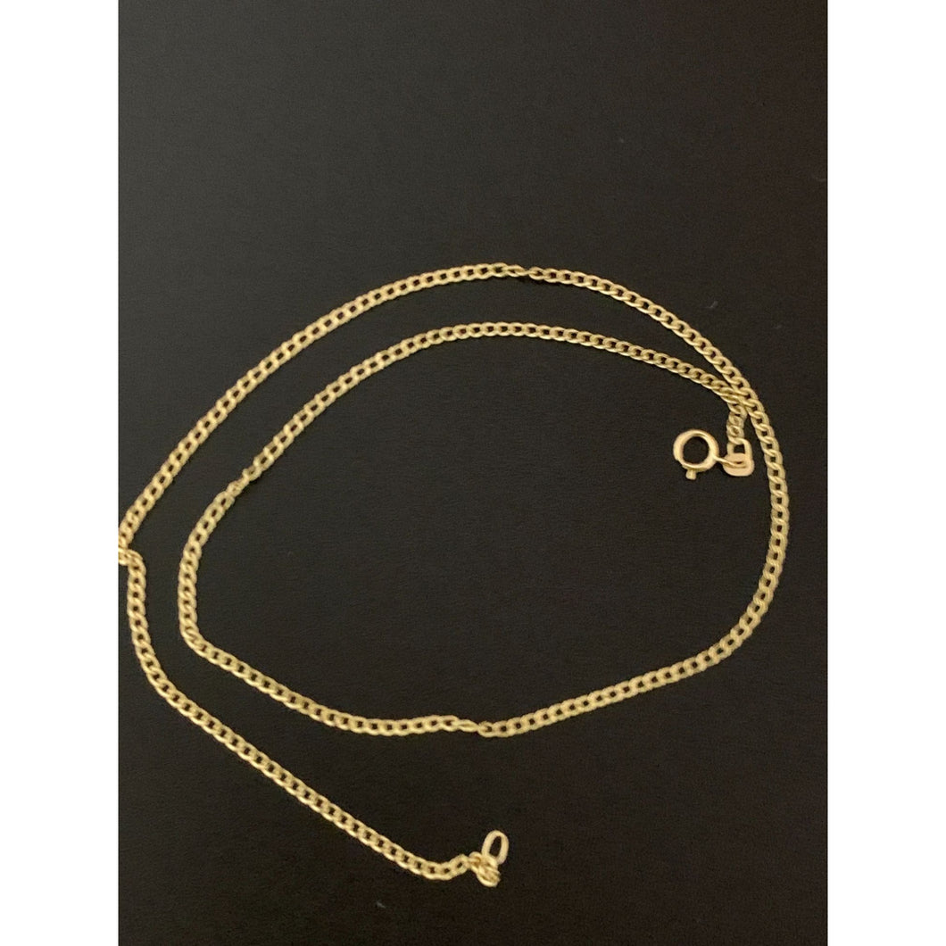 New Real 18K Saudi Gold Curb Chain 15.75