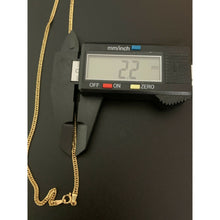 Load image into Gallery viewer, 18K Gold Chain Necklace Saudi Real Gold Curb 18&quot; 2.95g - Rafant
