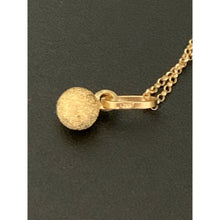 Load image into Gallery viewer, 18K Saudi Gold Necklace Chain 15.75&quot; w/ Frosted Ball Pendant 1.50 grams - Rafant
