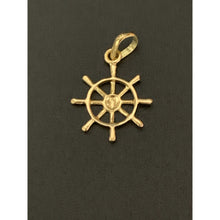 Load image into Gallery viewer, 18K Saudi Gold Pendant Anchor Wheel  Yellow Real Gold - Rafant
