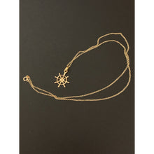 Load image into Gallery viewer, 18K Saudi Gold Necklace Rolo Chain 17.50&quot; w/ Anchor Wheel Pendant - Rafant
