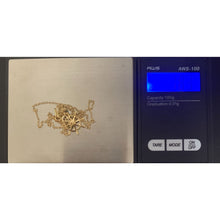 Load image into Gallery viewer, 18K Saudi Gold Necklace Rolo Chain 17.50&quot; w/ Anchor Wheel Pendant - Rafant
