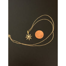 Load image into Gallery viewer, 18K Saudi Gold Necklace Rolo Chain 17.50&quot; w/ Anchor Wheel Pendant - Rafant
