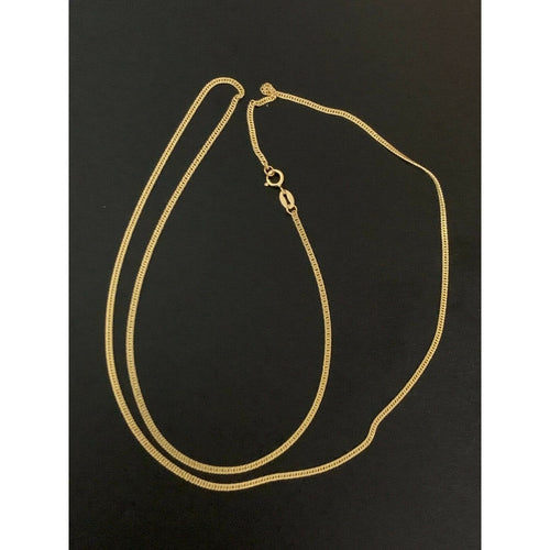 18K Gold Chain Necklace Saudi Real Gold Curb 22