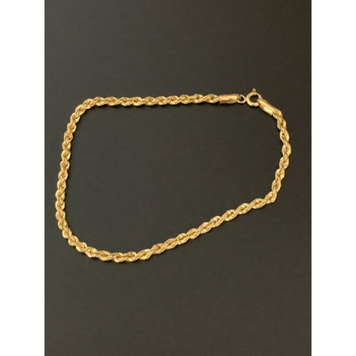 18K Gold Bracelet Saudi Real Gold Rope Chain Size 7.5