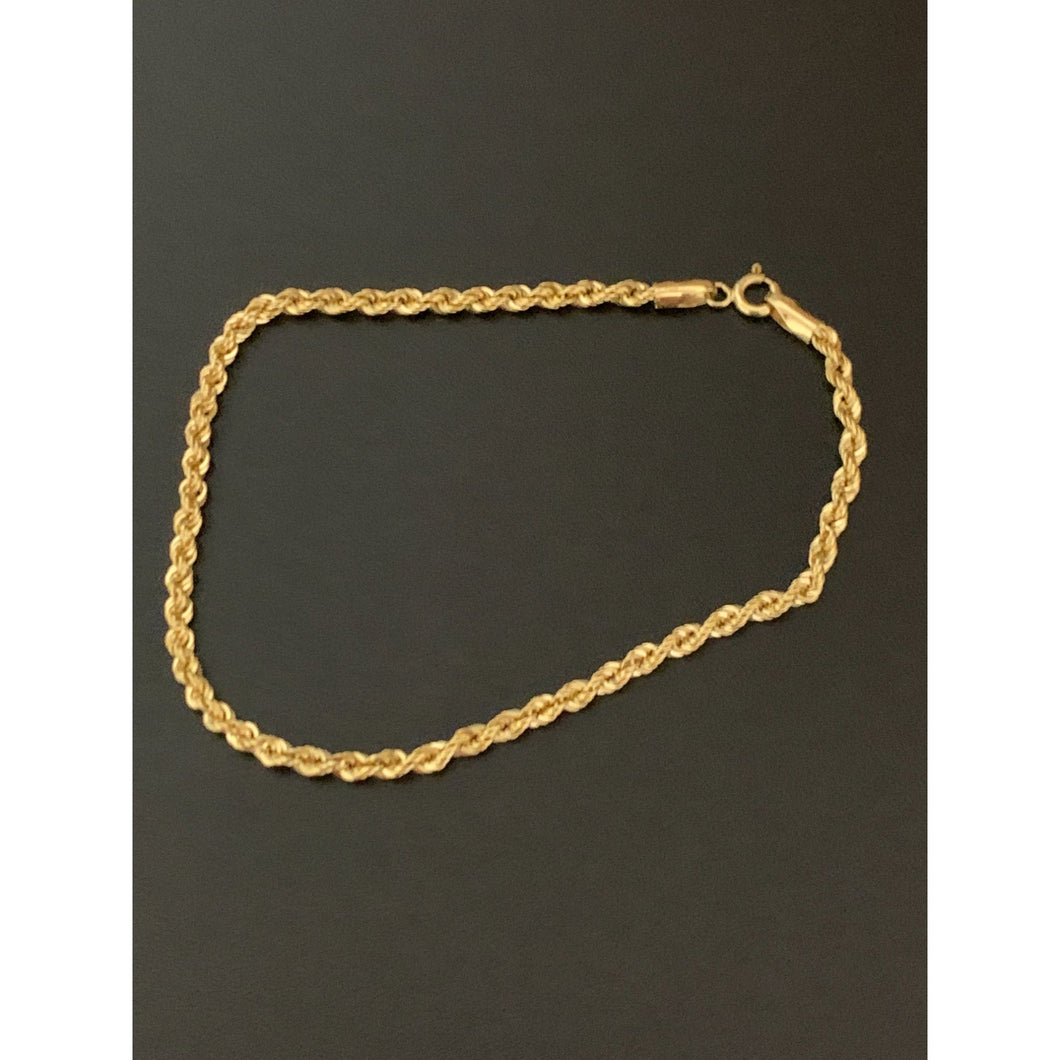 18K Gold Bracelet Saudi Real Gold Rope Chain Size 7.5