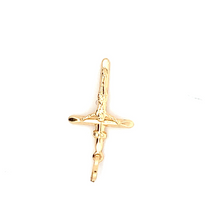 Load image into Gallery viewer, 18K Yellow Gold Pendant Cross Religious Jesus Christ - Rafant
