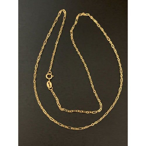 18K Gold Chain Necklace Saudi Gold Cable Link 18