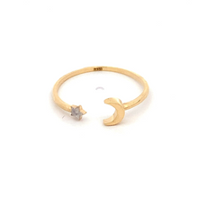 Load image into Gallery viewer, 18K Gold Ring Size 5.5 Moon Star - Rafant
