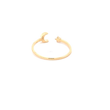 Load image into Gallery viewer, 18K Gold Ring Size 5.5 Moon Star - Rafant
