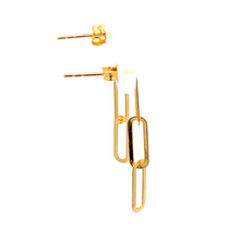 Load image into Gallery viewer, 18K Yellow Gold Earrings Paperclips Dainty - Rafant
