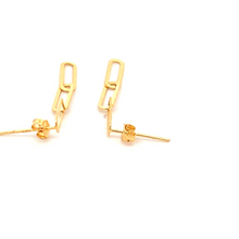 Load image into Gallery viewer, 18K Yellow Gold Earrings Paperclips Dainty - Rafant
