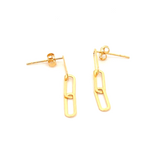 Load image into Gallery viewer, 18K Yellow Gold Earrings Paperclips Dainty - Rafant
