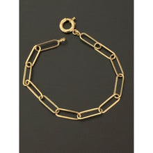 Load image into Gallery viewer, 18K Gold Bracelet Saudi Gold Paperclips Chain Link Size 7.5&quot; - Rafant
