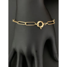 Load image into Gallery viewer, 18K Gold Bracelet Saudi Gold Paperclips Chain Link Size 7.5&quot; - Rafant
