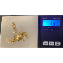 Load image into Gallery viewer, New Real 18K Saudi Gold Necklace Cable Link Chain 17.75" w/ Jesus Christ Pendant - Rafant
