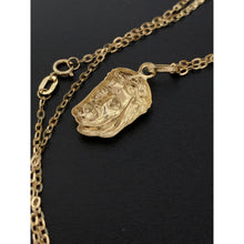 Load image into Gallery viewer, New Real 18K Saudi Gold Necklace Cable Link Chain 17.75" w/ Jesus Christ Pendant - Rafant
