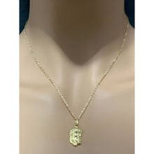 Load image into Gallery viewer, New Real 18K Saudi Gold Necklace Cable Link Chain 17.75" w/ Jesus Christ Pendant - Rafant
