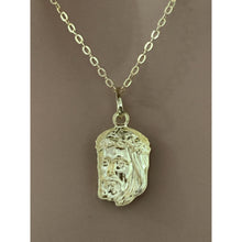 Load image into Gallery viewer, New Real 18K Saudi Gold Necklace Cable Link Chain 17.75" w/ Jesus Christ Pendant - Rafant
