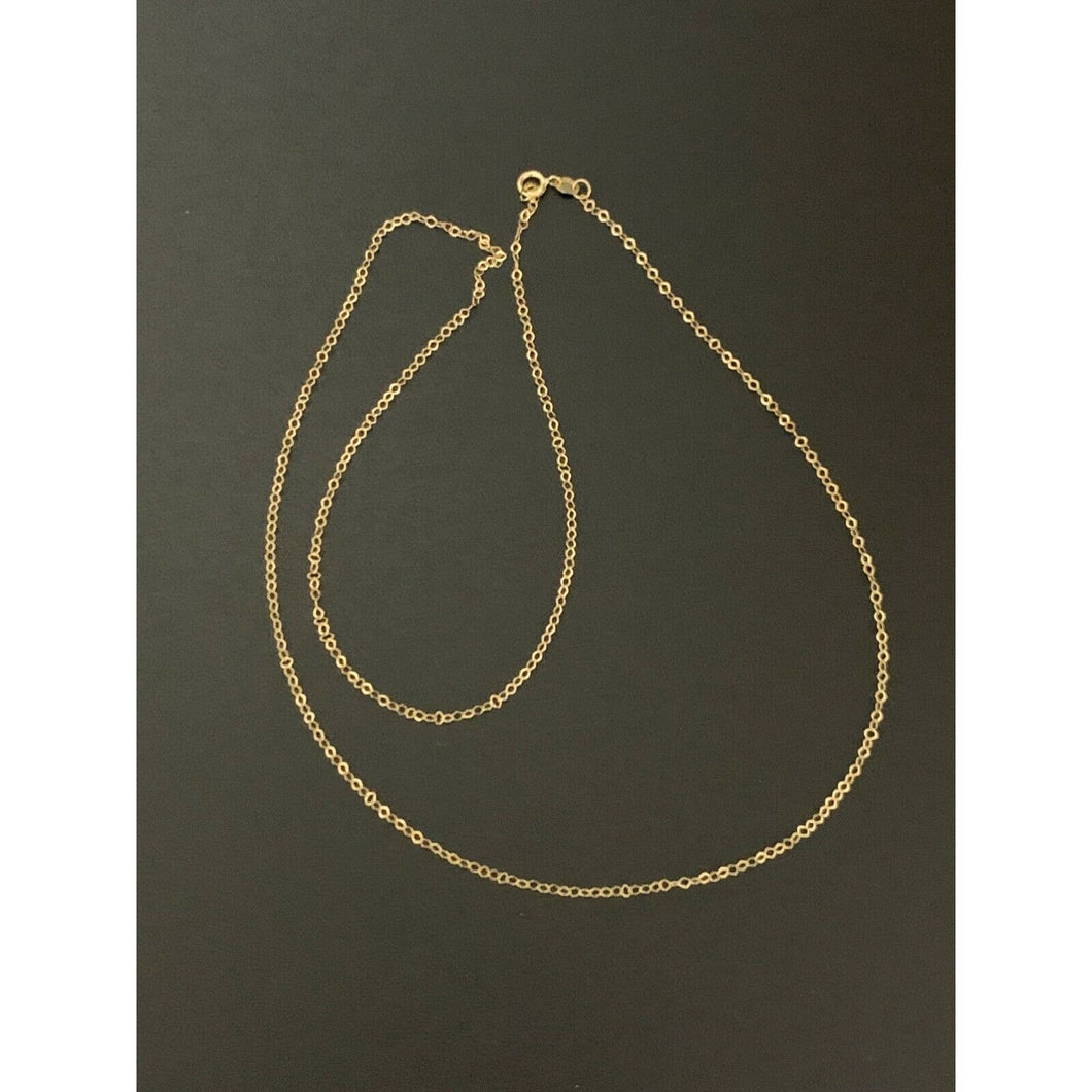 18K Gold Chain Necklace Saudi Gold Chain Link 17.50