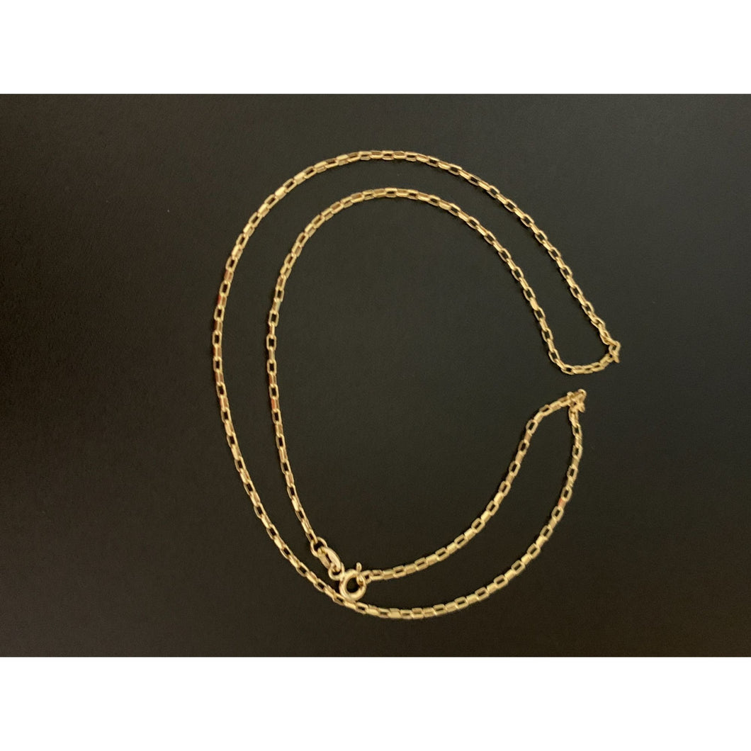 18K Gold Chain Necklace Saudi Gold Cable Link 18