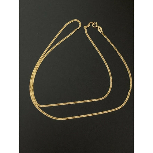 18K Gold Chain Necklace Curb Cuban 20