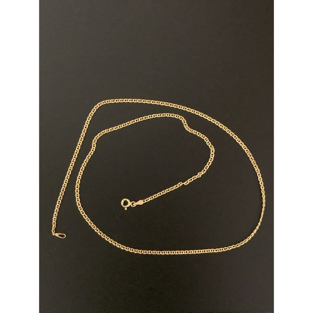18K Gold Chain Necklace Saudi Real Gold Mariner Link 20